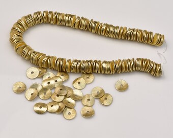 Gold Tone Disc Spacer Beads, Brushed Wavy Copper, 8mm (211 Pcs)