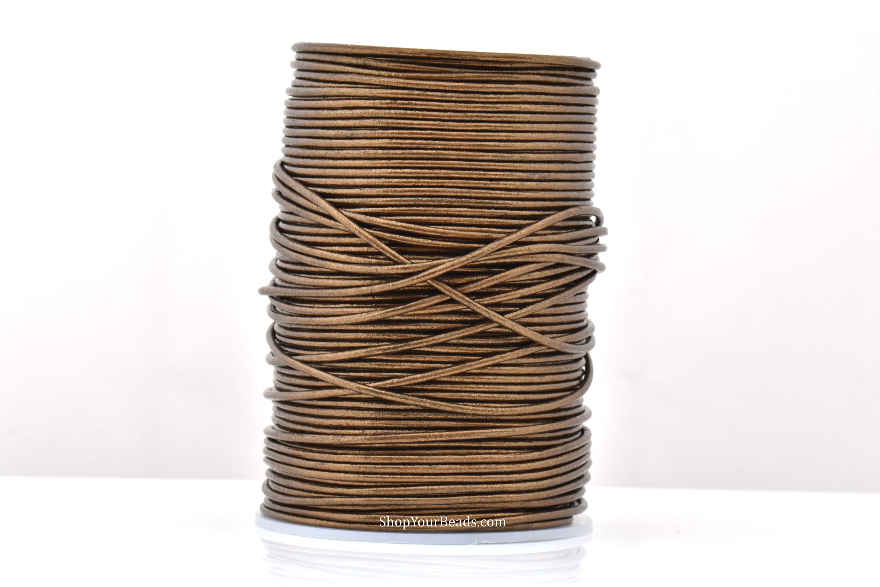 2mm Metallic Bronze Leather Cord Round Premium Quality Etsy