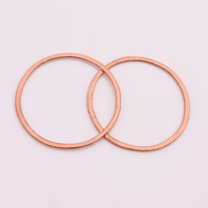 40mm Round Copper Circle Washer Findings, Copper Brushed Finish Link Beads, Brushed Copper Connectors 2pcs