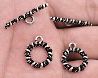 Set di 2 chiusure a levetta placcate argento antico, accessori per gioielli