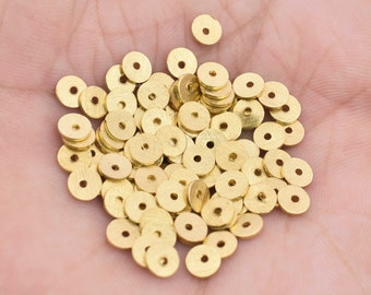 Cuentas Heishi chapadas en oro - Cuentas espaciadoras planas de 5 mm para bisutería (149 piezas)