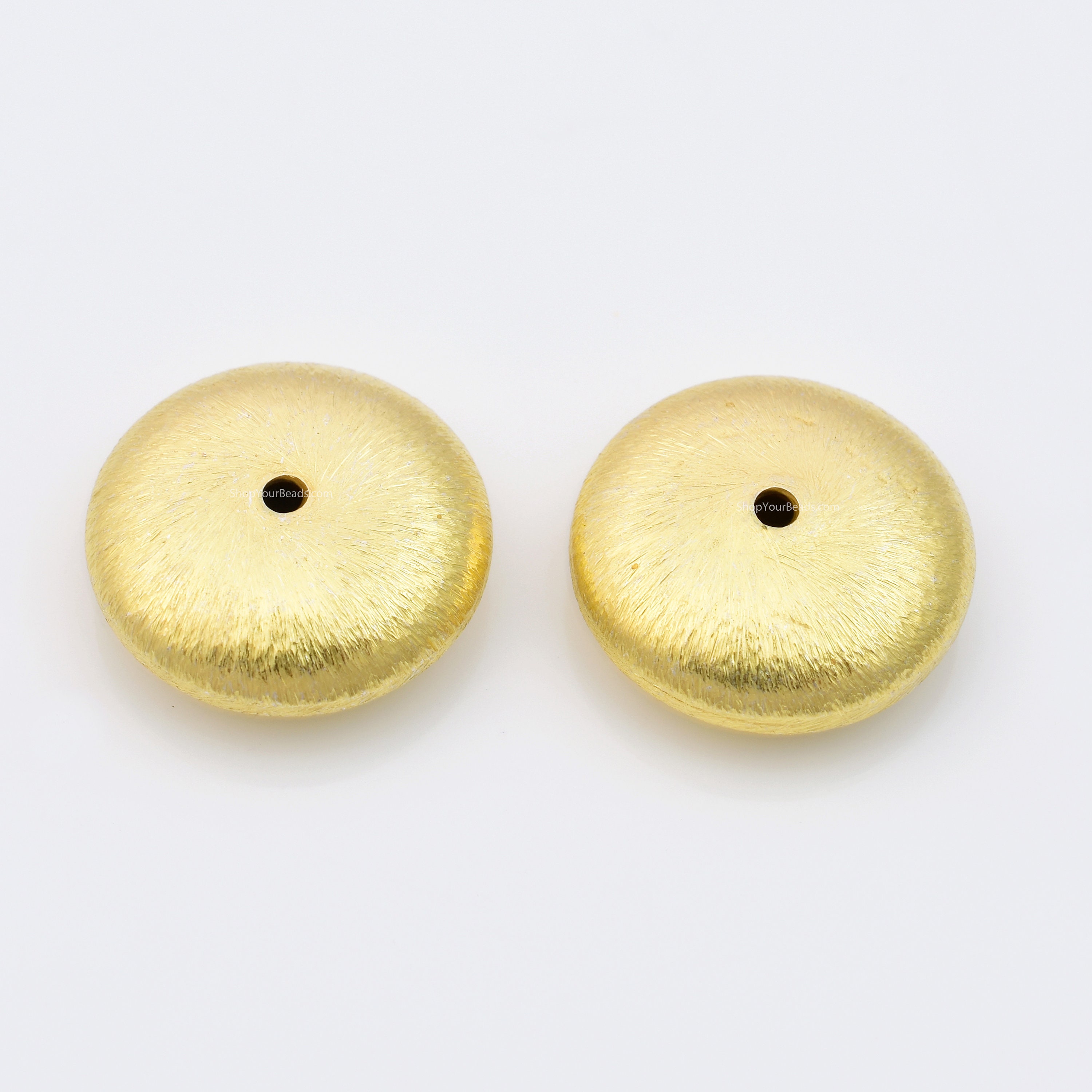 18mm Large Gold Beads for Jewelry Making Real Gold Plated 