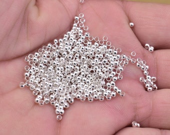 2.5mm -400pcs Silver Plated Crimps Components, Jewelry Findings