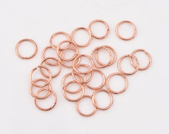 Anneaux de saut ouverts en cuivre 8mm - 140pcs, anneaux de saut ouverts / fendus plaqués cuivre, anneaux de saut de forme ronde