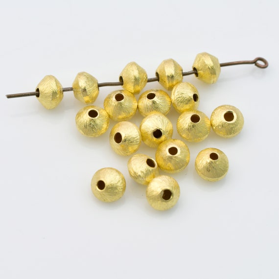 Brushed Gold Spacer Beads, 20 Pc Donut Saucer Round 6 mm Discs