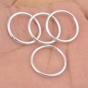 25mm - 4pc Silver Plated Saw Cut Large Jump Rings, Silver Plated Open Round Jumprings For Jewelry Making, O Rings, Metal Jump Rings 12 Gauge