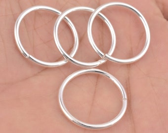 25mm - 4pc Silver Plated Saw Cut Large Jump Rings, Silver Plated Open Round Jumprings For Jewelry Making, O Rings, Metal Jump Rings 12 Gauge