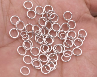 Silver Jump Rings 6mm - 216pc, Open / Split Silver Plated Round Jump Rings For Jewelry Making