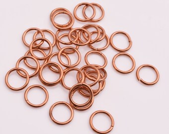 10mm - 34pc Copper Plated Saw Cut Jump Rings, Copper Plated Open Round Jumprings For Jewelry Making, O Rings, Metal Jump Rings 17 Gauge