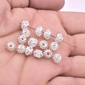8mm - 15pcs Silver Spacer Beads Shiny Silver Beads, Bali Beads For Jewelry Making