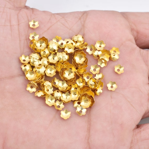 5mm 530pc Gold Bead Caps, Flower Bead Caps, Gold Plated Bali Style Caps for  Jewelry Making, Metal Bead Caps Supplies 