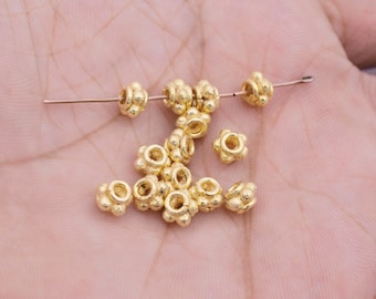 14pc Gold Plated Coil Spacer Beads – Jewelry Making, 6mm