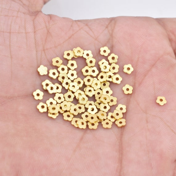 3mm - 500pcs Gold Beads, Gold Spacer Beads for Jewelry making Round shiny  Ball Beads