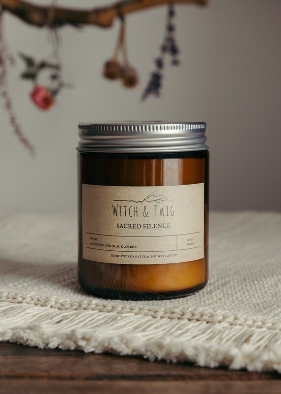 Sacred Silence Lavender & Black Amber. Scented Jar Candle Etsy Nederland
