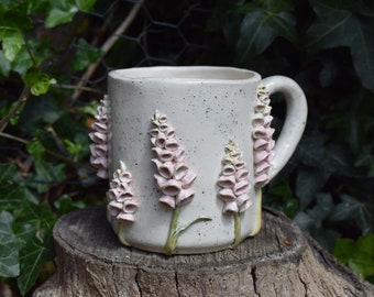 Ceramic Handmade Foxglove Flower Mug