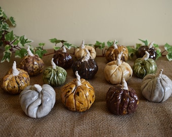 Handmade Ceramic Pumpkins With Optional Lid