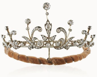 925 Sterling Silver 20 CT Natural Diamond Bridal Tiara