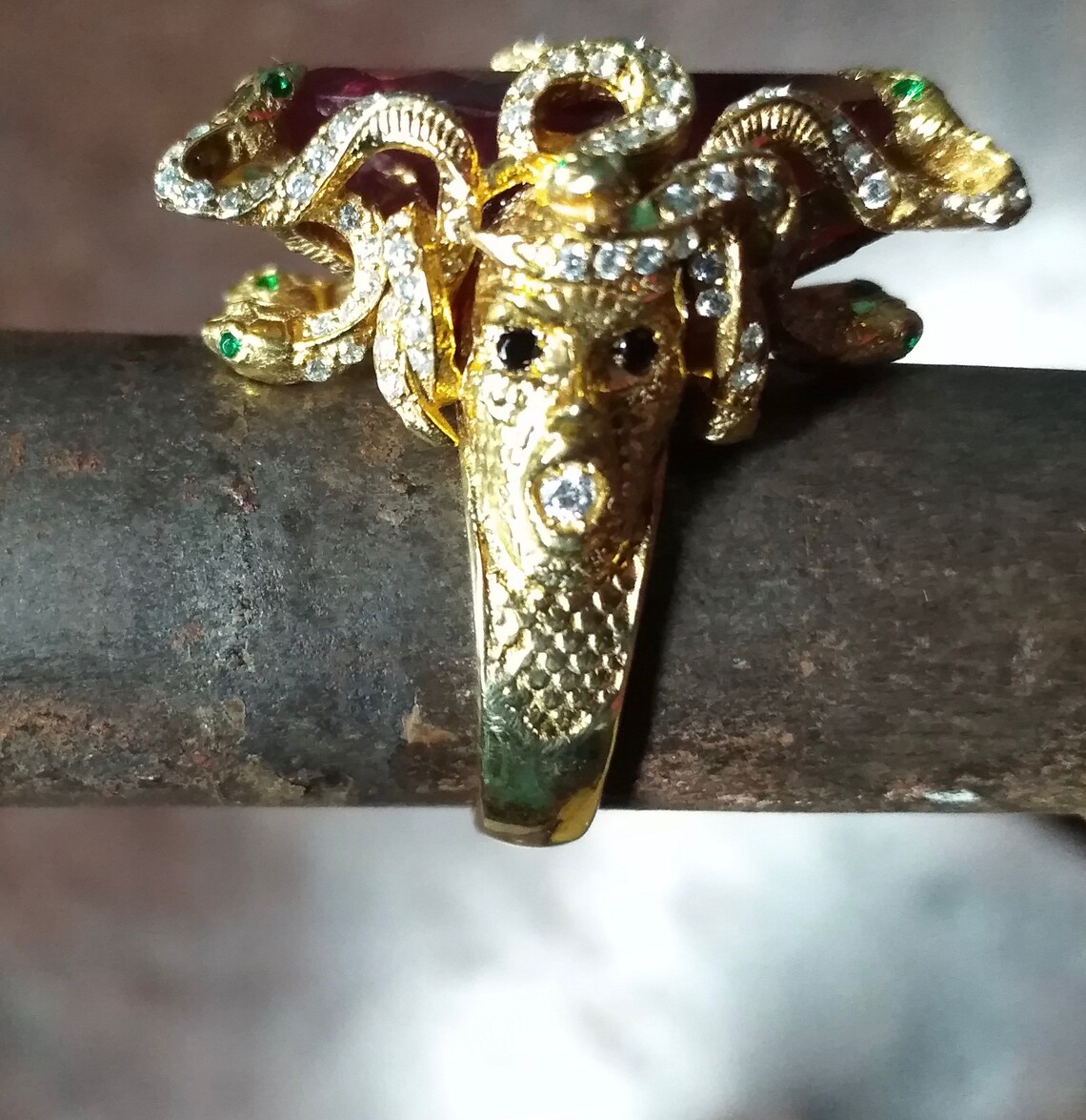 SGUSCIO Amythest and sterling silver ring