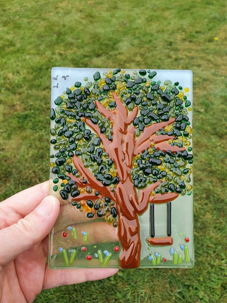 Fused glass tree Etsy