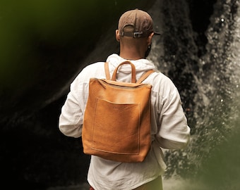 Minimalist Leather Backpack: The Ultimate Convertible Laptop Bag for men and omen in slow fashion