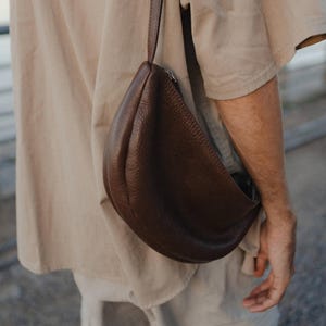 Sac bandoulière en cuir | Sac banane en cuir | Sac bandoulière homme | Rentrée scolaire