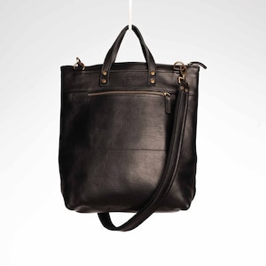 Mens black 2025 leather tote