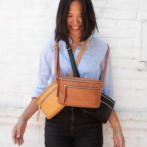 Leather fanny pack. Full grain leather. Vegetable tanned leather. Top grain leather belt bag.