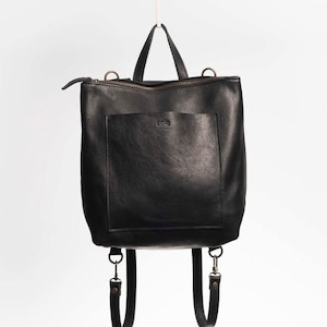 Convertible Leather Backpack - Minimalist Design for Men and Women - Slow Fashion