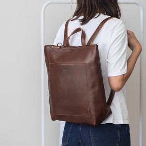 Sac à dos convertible en cuir - Sac à dos en cuir pour femme - Sac à dos à langer - Rentrée scolaire