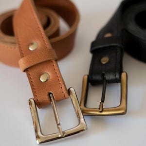 Leather Belt - Leather Men Belt - Classic Leather Belt 35mm - Leather Women  Belt - Metal Buckle Leather Belt