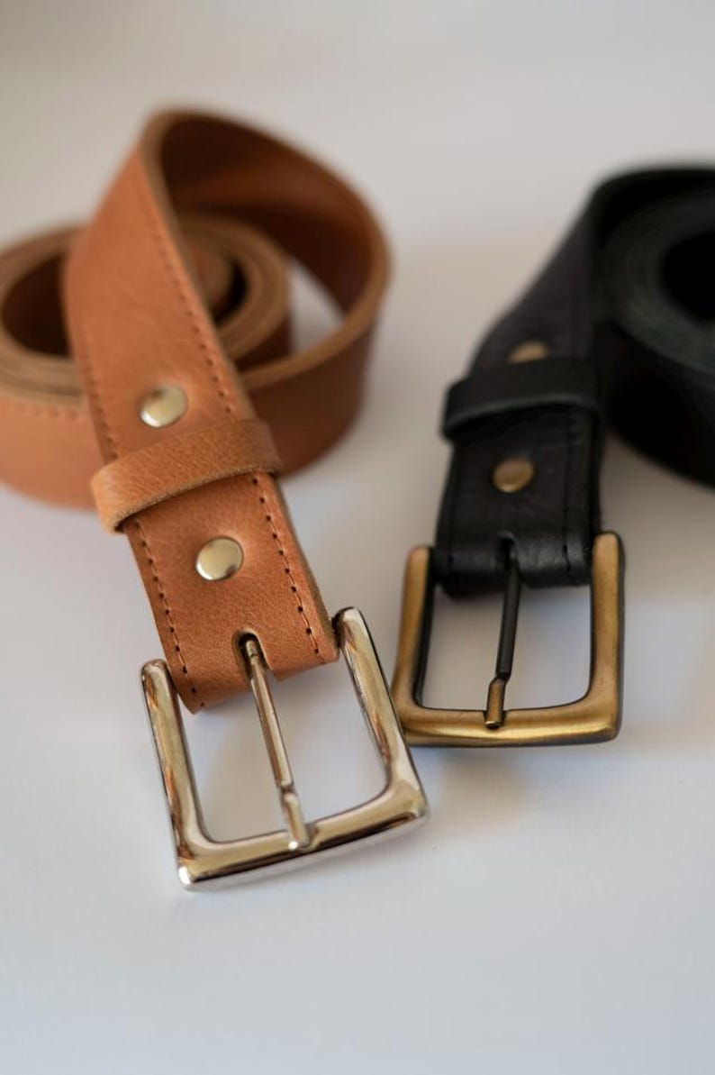 Leather Belt - Leather Men Belt - Classic Leather Belt 35mm - Leather Women  Belt - Metal Buckle Leather Belt