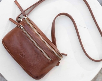 Leather Fanny Pack- Crossbody Bag - Belt Bag - Waist Bag - Leather Hip Belt