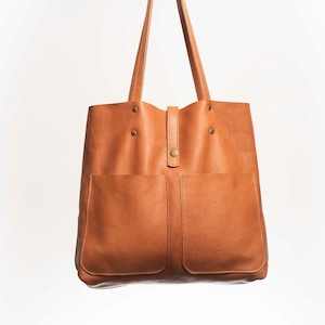Large Leather Tote Bag | Leather Shopping Bag | Sustainable Leather Laptop Bag | Leather Work Purse | Leather Office Bag |