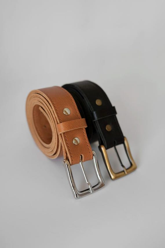 Leather Belt - Leather Men Belt - Classic Leather Belt 35mm - Leather Women  Belt - Metal Buckle Leather Belt