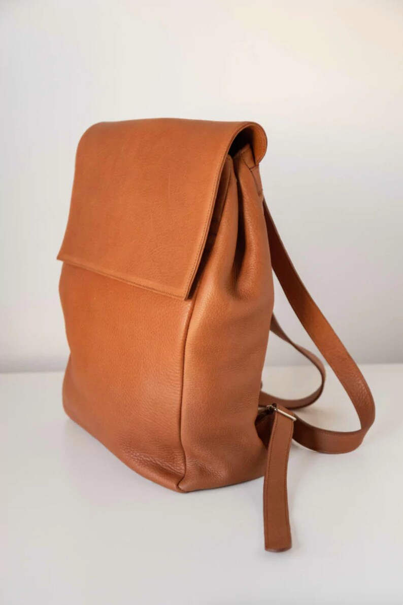 Leather Laptop Backpack Full Grain Leather Backpack for Men and Woman Etsy