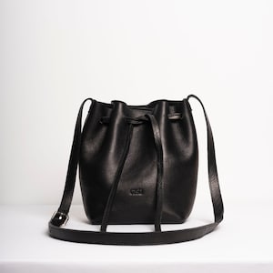 Leder Bucket Bag - Kordelzug Bucket Bag - Crossbody Bag - Schultertasche