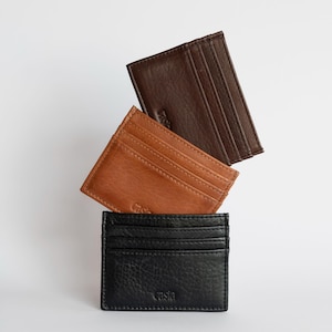 Leder-Kartenhalter - Leder-Kartenhülle - Kreditkartenhülle - Leder-Kartenhüllen - Geschenk für Ihn - Schmales Leder-Kartenportemonnaie für Ihn -