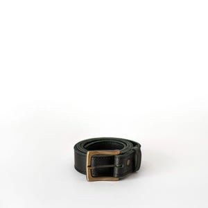 Leather Belt - Leather Men Belt - Classic Leather Belt 35mm - Leather Women  Belt - Metal Buckle Leather Belt - A black leather belt with a brass buckle