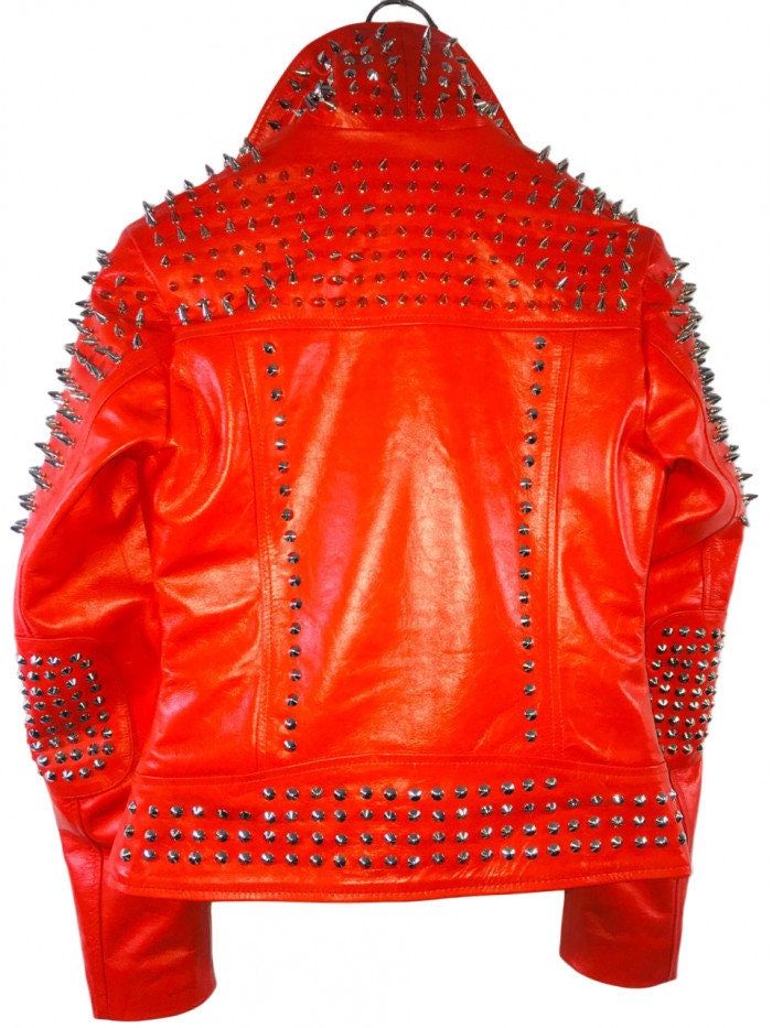 Studded Punk Style Leather Handmade Jacket For Women | Etsy