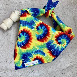 Personalized Create Your Own Tie on Scarf Love is Love Dog Bandana Pride Rainbow Color Splash Tie Dye