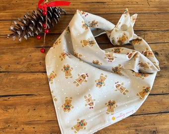 Christmas Dog Bandana, Holiday Dog Bandana, Gingerbread Man Dog Bandana, Gingerbread Men, Gingerbread Girl, Christmas Cookies, Frosting