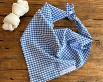 Blue Gingham Dog Bandana, Light Blue Checked Dog Bandana, Spring Dog Bandana, Summer Dog Bandana, Gingham, Boy Dog Bandana, Baby Boy Shower