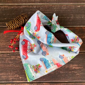 Christmas Dog Bandana, Flannel Bandana, Christmas Flannel Dog Bandana, Old Fashioned Truck  Dog Bandana, Christmas Tree Dog Bandana, Holiday