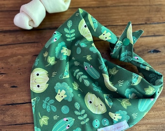 Vegetable Dog Bandana, Gardening Dog Bandana, Broccoli Dog bandana, Food Dog Bandana, Cute Dog Bandana, Fun Dog Bandana, Gift for Vegetarian