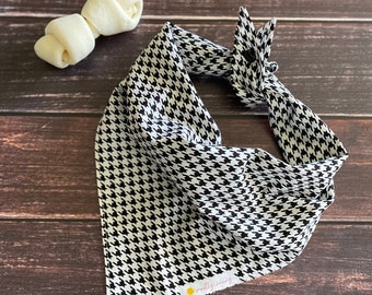 Houndstooth Dog Bandana, Houndstooth Print, Black and White Dog Bandana, Alabama Fans Dog Bandana, Cute Dog Bandana, Alabama Themed Gift