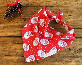 Santa Claus Dog Bandana, Santa Dog Bandana, Christmas Dog Bandana, Holiday Dog Bandana, Santa Claus, Snow Balls, Winter Dog Bandana, Holiday