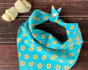 Egg Dog Bandana, Daisy Dog Bandana, Fried Egg Dog Bandana, Sunny Side Up Dog Bandana, Cute Dog Bandana, Fun Dog Bandana, Eggs, Over Easy