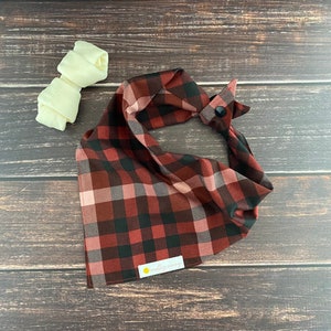 Red and Black Plaid Dog Bandana, Plaid Dog Bandana, Dog bandana, Holiday Plaid,Red and Black Plaid Bandana, Winter Dog Bandana,Fall Bandana