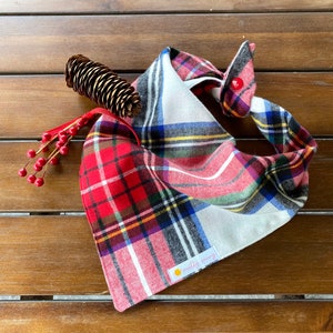 Plaid Flannel Dog Bandana, Red Plaid Flannel Dog Bandana, Christmas Dog Bandana, Holiday Dog Bandana, Holiday Plaid, Winter Dog Bandana