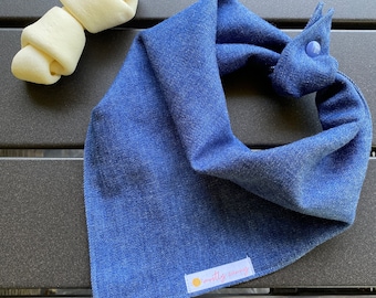 Denim Dog Bandana, Medium weight Denim Dog Bandana, Blue Jean Dog Bandana, Cute Dog Bandana, Personalized Dog Bandana, Dog Present, Puppy
